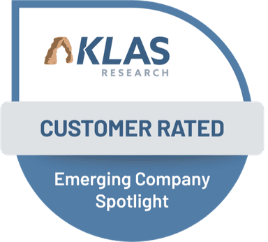 KLAS Research Customer Rated — Emerging Company Spotlight badge